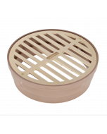 NDS 6" Satin Brass Round Grate with Styrene Collar